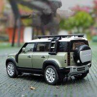 ✅ช่วง1/18 Rover Defender SUV โมเดลรถโลหะผสม Diecast โลหะ Off-Road ยานพาหนะรถจำลองเสียงและแสงของขวัญสำหรับเด็ก