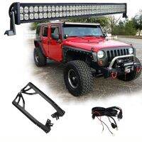 RAC ชุด52นิ้ว LED Light Bar Offroad Light 300W JK กระจกยึดชุดสำหรับ Jeep Wrangler JK 2007-2015