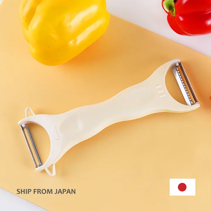 SHIMOMURA Japanese Vegetable Peeler, Serrated Julienne Peeler Stainless Steel Fruit Veggie