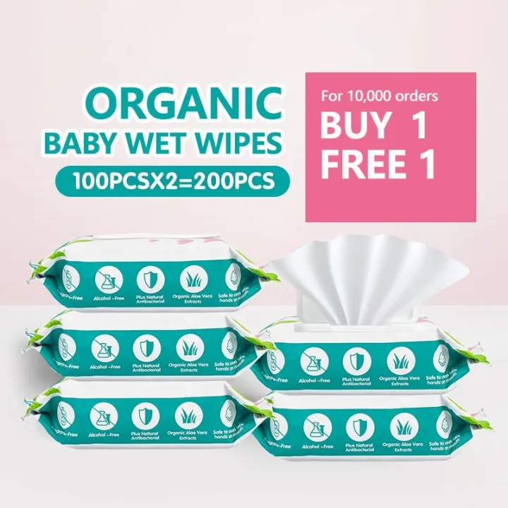 Xie Th Shop Einmilk Organic Baby Wet Tissues Newborn Baby Wet Wipe (100