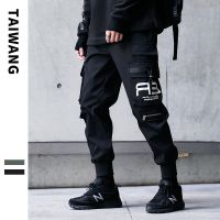 [COD] Factory direct sales overalls mens 2020 autumn and winter new multi-bag high street trendy brand casual men