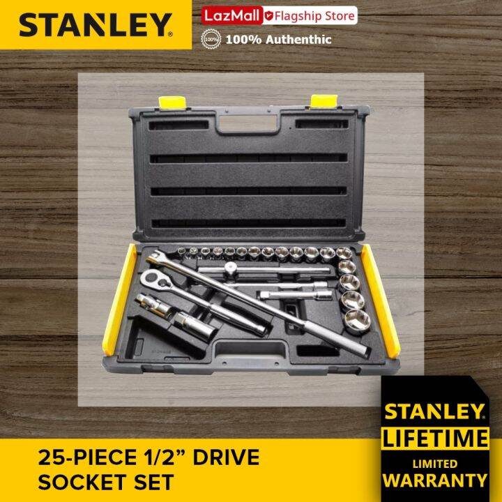 STANLEY® 86589 25Piece 1/2” Drive Socket Set Hand Tools [Lifetime