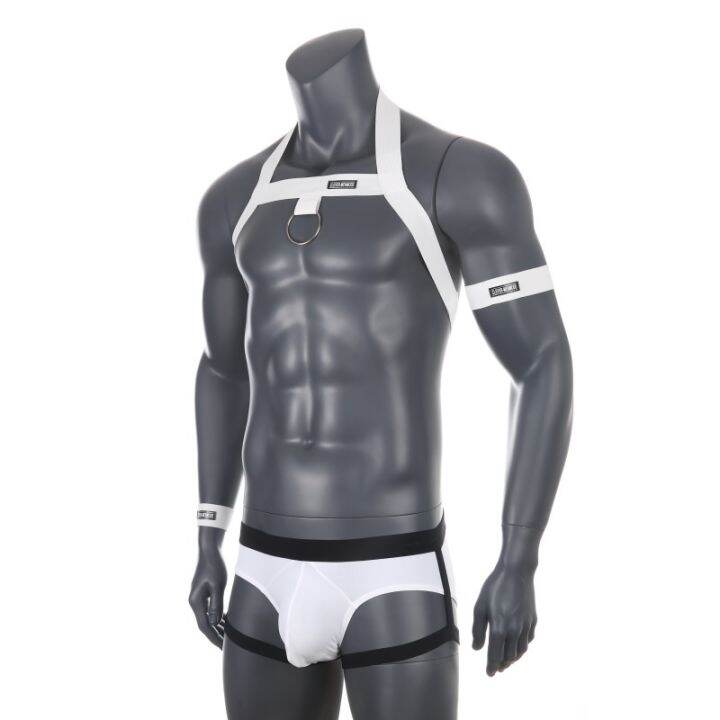 ชุดชั้นในบุรุษสายคล้องคอ-กางเกงชั้นใน-men-harness-thong-set