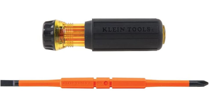 klein-tools-32293-insulated-screwdriver-2-in-1-screwdriver-set-with-flip-blade-2-phillips-and1-4-inch-slotted-tips-double-ended-blades
