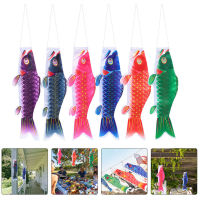 Ajigo【Hot Sale】 6 ชิ้นแขวน Koinobori Yard ปลาคาร์พญี่ปุ่น Windsock เทศกาลปาร์ตี้แขวนประดับปลาคาร์พ Streamer