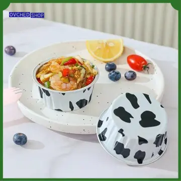 5pcs Dessert Paper Cup Cake Bowl Aluminum Foil Cupcake Liners Air Fryer  Special Bowl Pudding Cake Mold Baking Tool