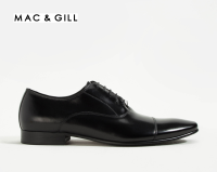 Mac&amp;Gill รองเท้าผู้ชายหนังแท้ผูกเชือกแบบทางการสีดำ Midtown Captoe Oxford Leather Lace-up Shoes business and formal footwear