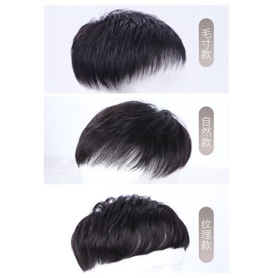 Short Wig For Middle Aged Men 100 Human Hair Wigs For Male Natural And Brown Color Toupee Hair Replacement With Side Ba