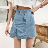 COD jfdss S 5XL Womens Oversized A-line Denim Shorts Ladies Casual High Slit Plus Size Hot Shorts C0079