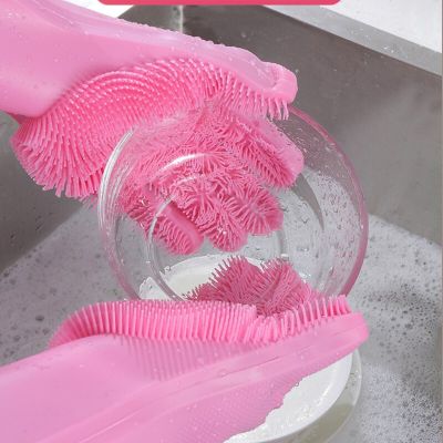 Magic Silicone Cleaning Gloves Silicon Dusting Dish Washing Gloves Kitchen Cleaning Tableware Washing-up Gloves Dish Washing Safety Gloves