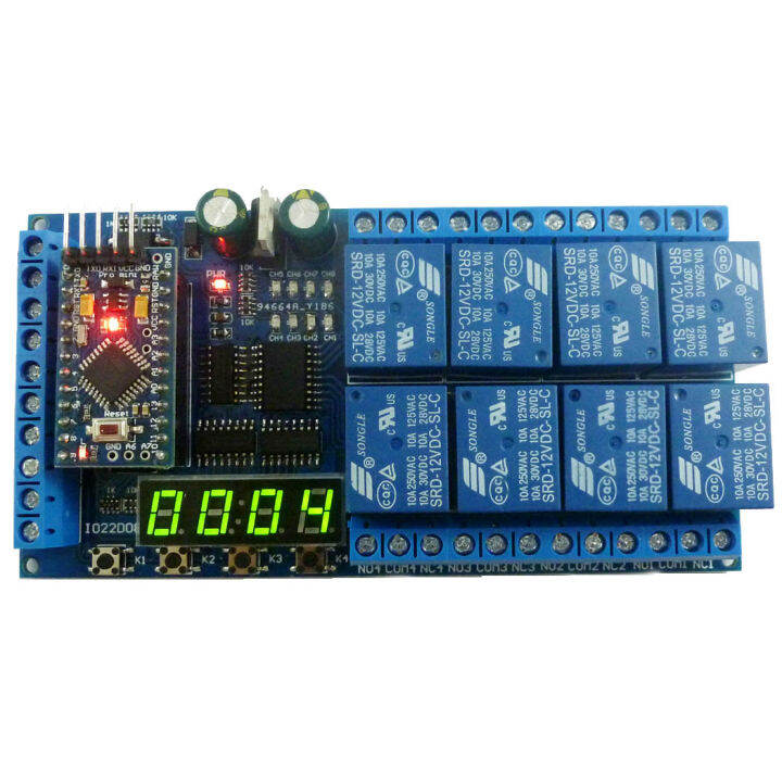 DC 12V 8 Channel Pro Mini PLC Board Relay Shield Module For Arduino ...