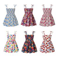 ZZOOI 1-7Y Kid Girls Dress Toddler Baby Casual Flower Clothes Dresses Summer Children Multicolor Cotton Princess Clothing for Girls