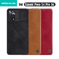 เคสแบบฝาพับสำหรับ Xiaomi Poco X4 Pro 5G Nillkin QIN ฝาพับหนังป้องกันกล้องเลื่อนกระเป๋าโทรศัพท์สำหรับ Poco X4 Pro Book