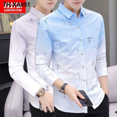 ๑☍☊ WEISINU spring new gradient leisure long sleeve shirts men on han edition tide wash and clothes