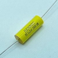 Capacitor ยี่ห้อBENNIC หางหนู สีเหลือง ค่า 2.2uF 250V.