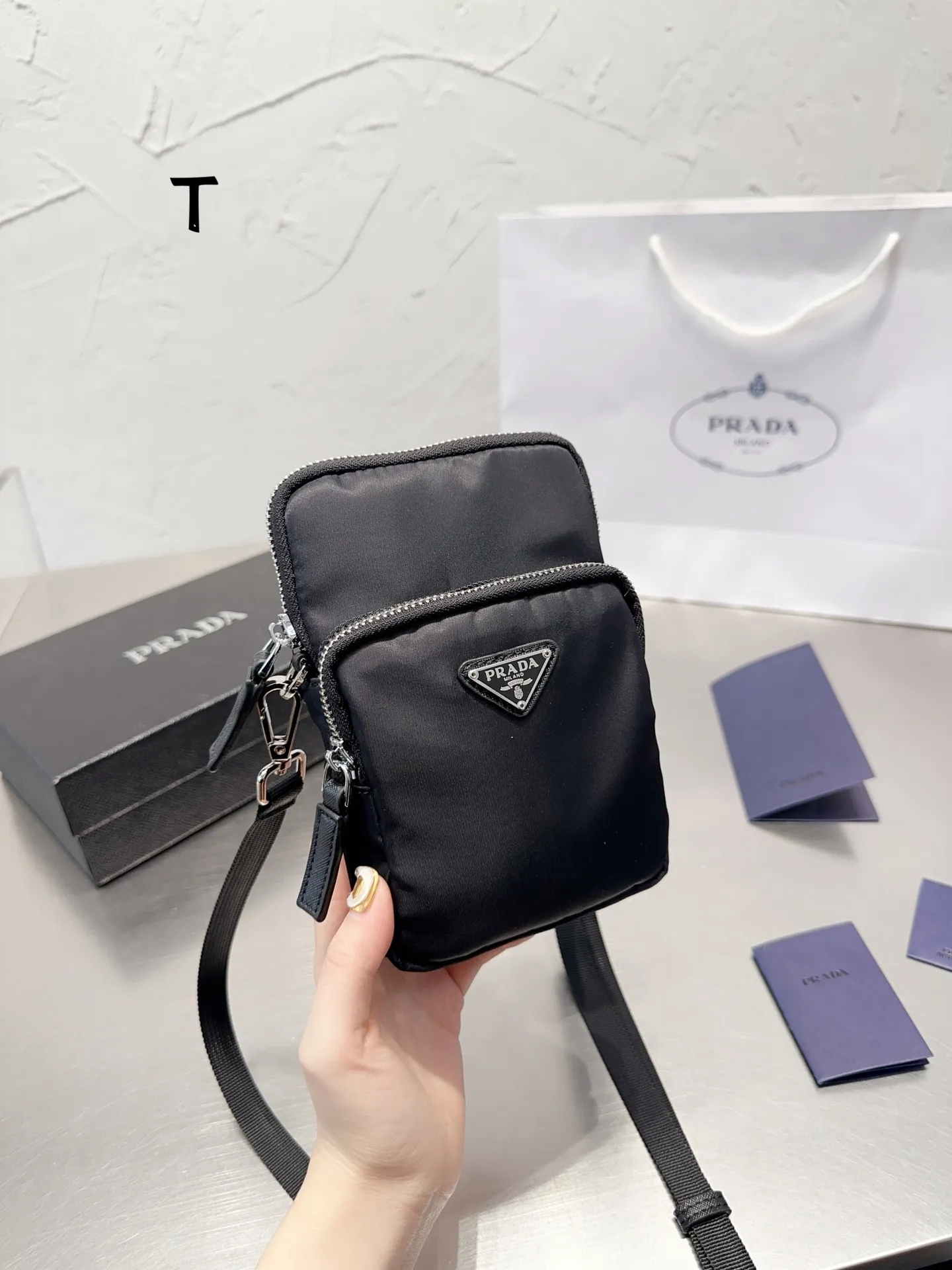 Original gift box packaging) Prada ˉ Fashion versatile shoulder bag mini  messenger bag 2023 new mobile phone bag top quality women's bag | Lazada PH