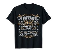 Vintage 1942 Shirt Funny Retro 77Th Birthday Gift For Dad Fashion Clothing Men T Shirt New 3D Printed Cool Offensive Shirts 【Size S-4XL-5XL-6XL】