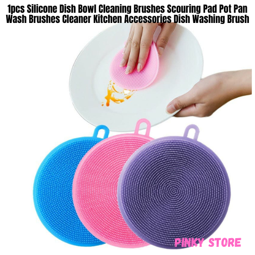 Kitchen Accessories Silicone Dish Washing Brush Bowl Pot Pan Wash