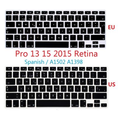 Spanish TPU Skin for Macbook Pro Retina 13 15 US EU Keyboard Cover A1502 A1398 Spanish For Macbook Pro 13 15 Keyboard Protector