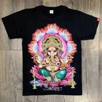 Thai Ganesha Phra Phikanet Vintage T-Shirt, Elephant Graphic design Tee for Men and Women. เสื้อเชิ้ตลายไทยพระพิฆเนศ เสื้อยืดลายกราฟฟิก เสื้อยืดคอตตอน