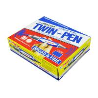 ตราม้า ปากกาเคมี 2 หัว สีน้ำเงิน x 12 ด้าม / Horse Twin Permanent Marker Pen Blue x 12 Pcs