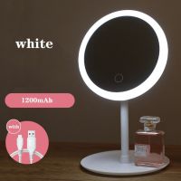 【❉HOT SALE❉】 feiyuan29255825 ไฟ Led ติดกระจกเงาโต๊ะเครื่องแป้งโต๊ะกระจกห้องน้ำกระจกหลอดไฟชาร์จยูเอสบีกระจกแต่งหน้า Hd แหวนแบบปรับขนาดได้สัมผัสอัจฉริยะ