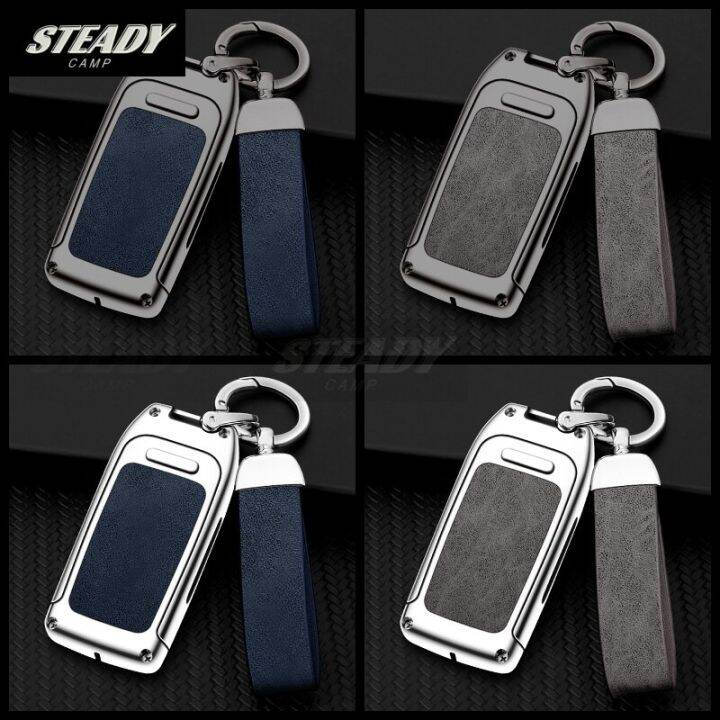 zinc-alloy-leather-car-remote-control-key-case-cover-for-volvo-xc60-v60-s60-s80-xc70-v40-shell-auto-keychain-accessories