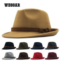 Cashmere Woolen Short Brim Fedora Hat Women Felt Cowboy Hats Fascinator Luxury Ladies Cap British Retro Fashion Casual Jazz Hat