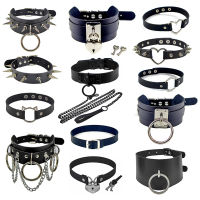 หนังสีดำ Spike Rivet Stud Collar Choker Punk Rock Gothic Chokers สำหรับผู้หญิงผู้ชายสร้อยคอเครื่องประดับ-iotc29 mall