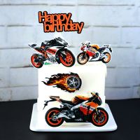 【CW】✕  Toppers Motorcycle Happy Birthday Kids Car Flags Wedding Bride Baking