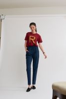 RALLY Long Flight Slacks (Navy) - กางเกงสแล็คเอวสูงสีกรม