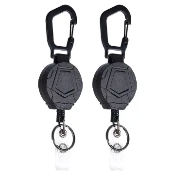 Retractable Metal Wire Keychain Pull Badge Reel ID Lanyard Name Tag Card  Badge Holder Reels Recoil Chain Clips Outdoor Key Ring