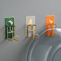 Toilet hanging basin artifact toilet punching-free washbasin storage rack hook seamless hook hanging light luxury washbasin rack Picture Hangers Hooks