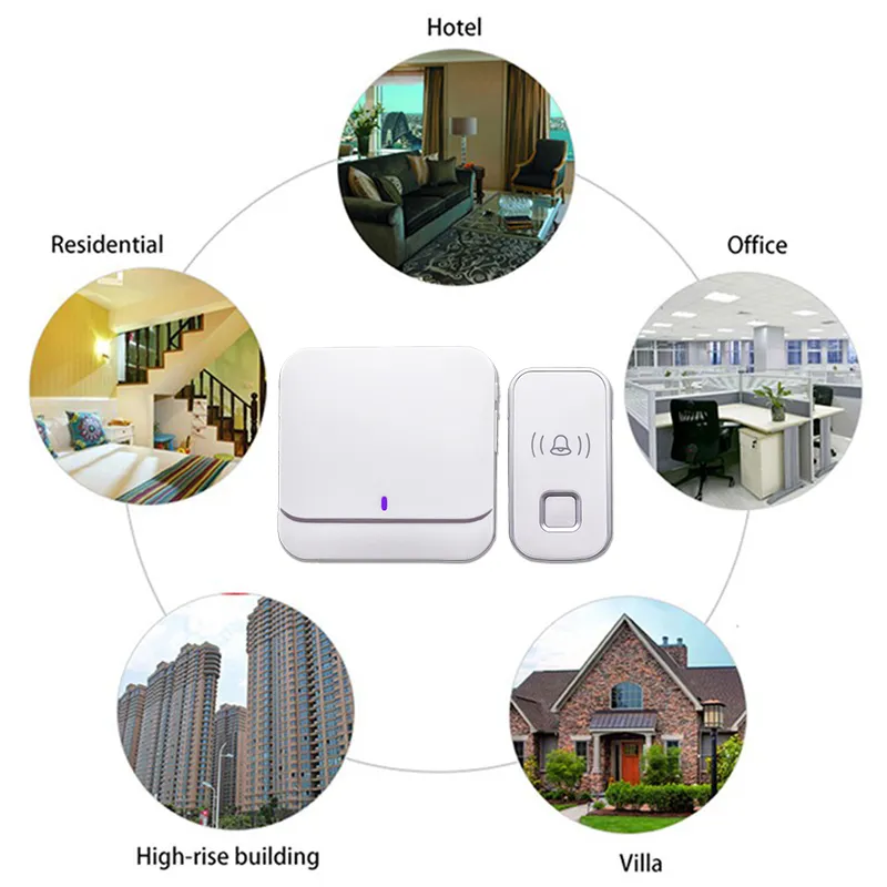 UK Malaysia Plug Waterproof Wireless Doorbell Smart Home Door Bell