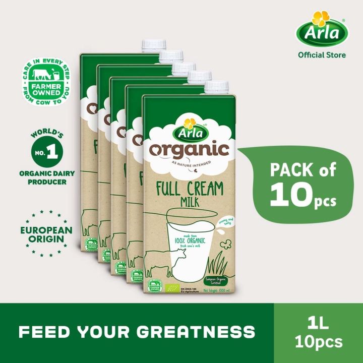 Arla Organic Full Cream Milk 1L 10-Pack | Lazada PH