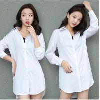 Pajamas Sexy White Shirt BF Style Slim Nightgown Blouse Oversized Shirts for Ladies 5XL-S Long BF Loose Sexy Chiffon Blouse QC8191634