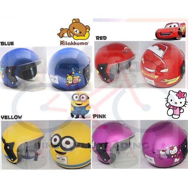 KIDS MOTOR HELMET CARTOONS / HELMET MOTOR BUDAK - READY STOCK | Lazada