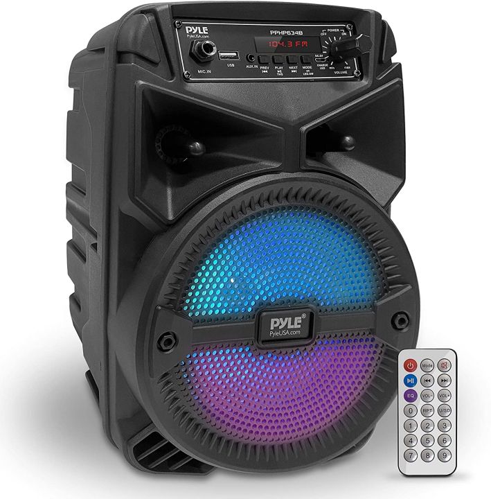 Bluetooth　Portable　PA　MP3/USB,　Rechargeable　Lights,　System　Speaker　Bluetooth　Remote　in,　PRE-ORDER]　6.5”　2023-08-31)　Portable　Pyle　Party　Subwoofer　w/　System　Tweeter,　PA　(ETA:　Microphone　Lazada　Radio,　240W　Outdoor　1”　Speaker　PPHP634B