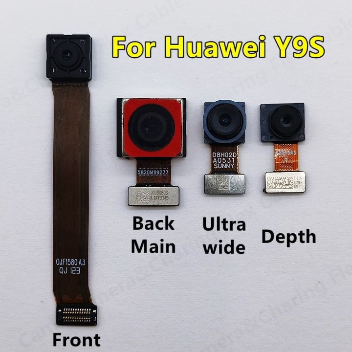กล้องด้านหน้าด้านหลังของแท้เหมาะสำหรับ-y9s-huawei-y9นายก2019-y9โมดูลกล้องหันหน้าไปทาง2019-2018ชิ้นงอสำหรับเปลี่ยนอะไหล่