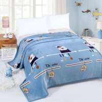 CKBEDROOM-0042 ผ้าห่มนาโน ขนาด 6 ฟุต (180x200) ซม. สีน้ำเงินเทา ลวดลายหมีขาว วินเทจ