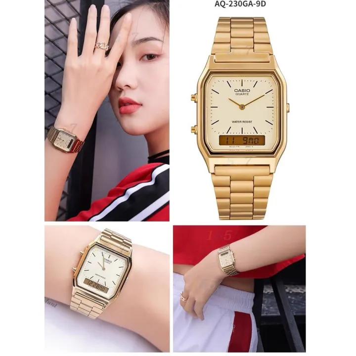 OEM Casio watch Dual Time watch for women vintage watch Rectangular watch Japan watch with casio