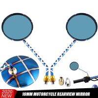 DERI 1 Pair Motorcycle Rear View Side Round Mirrors Scooter 10mm Screws Rearview espejos moto for Suzuki for Yamaha for Honda Mirrors