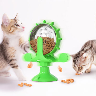 อาหารช้า Leaker สัตว์เลี้ยงอุปกรณ์สำหรับของเล่นแมวสุนัขแมวตลก Windmill Turntable