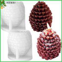 HENRI 2PCS 2ชิ้นค่ะ กรวยไพน์ รูปร่าง Pinecone ซิลิโคนทำจากซิลิโคน 3D แว็กซ์แวกซ์ เทียนแม่พิมพ์ ของขวัญสำหรับเด็ก