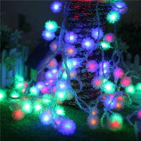 LED String Lights 10M 100 LED Furry Ball Snowflake colorful Christmas outdoor led string light 220V110V Holiday garland