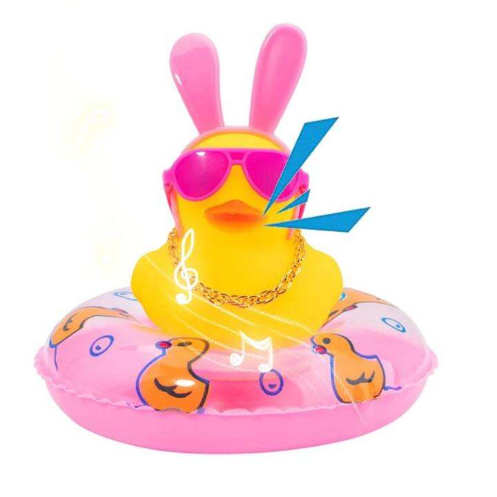 car-duck-squeak-rubber-ducks-car-ornaments-car-dashboard-duck-decoration-with-headband-swim-ring-necklace-sunglasses-for-car-dashboard-home-table-ideal