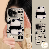 เคสโทรศัพท์แพนด้าขำขันน่ารักเข้ากันได้กับ Infinix Hot 10 12 9 11 11S Play Smart 5 4 6 Plus Note 10 11 12 Pro 12 2023 Hot 10S 8 20 12i 20S 11S Nfc 10 Lite ฝาครอบนิ่มโปร่งใสขายึดตัวการ์ตูนแพนด้าน่ารักสร้างสรรค์