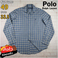 POLO Ralph Lauren®แท้ อก 49 เสื้อเชิ้ตผู้ชาย โปโล ราล์ฟ ลอเรน สีฟ้า เสื้อแขนยาว เนื้อผ้าดี