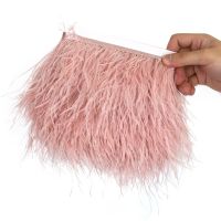 Wholesale Ostrich Feather Trim Trims Fluffy Natural Ostrich Feathers Fringe Ribbon Width 6-18cm Wedding Party Dress/skirt Decor Gift Wrapping  Bags