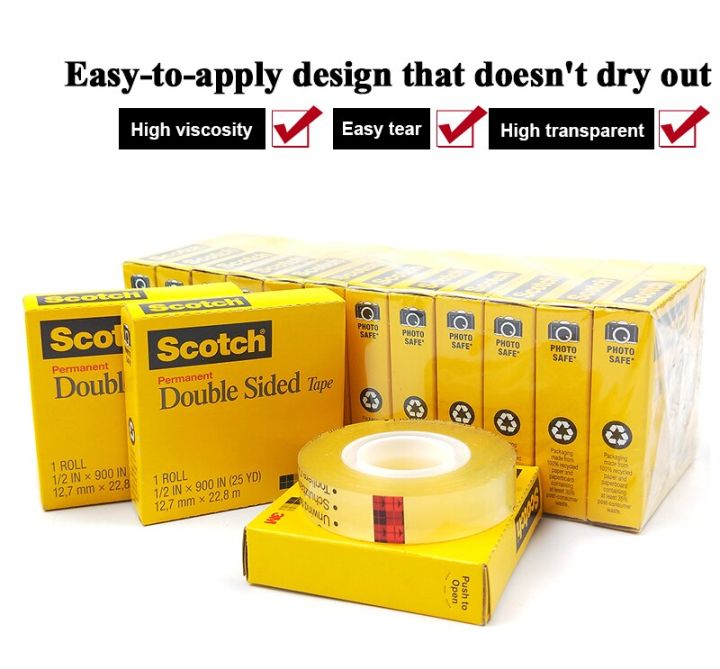 3m665-double-faced-tape-scotch-transparent-665-double-faced-adhesive-width-12-7mm-length-22-8meters